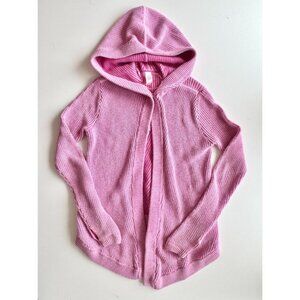 Girls' IVIVVA To The Moon And Back Pink Knit Hooded Cardigan Sweater, Size 14